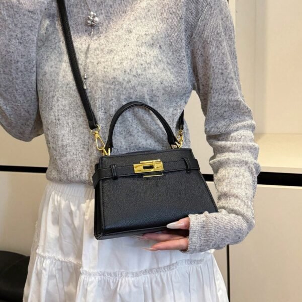 Fashionable High-End Litchi Grain Women's Handbag, Minimalist Adjustable Shoulder Strap Shoulder/Crossbody Bag