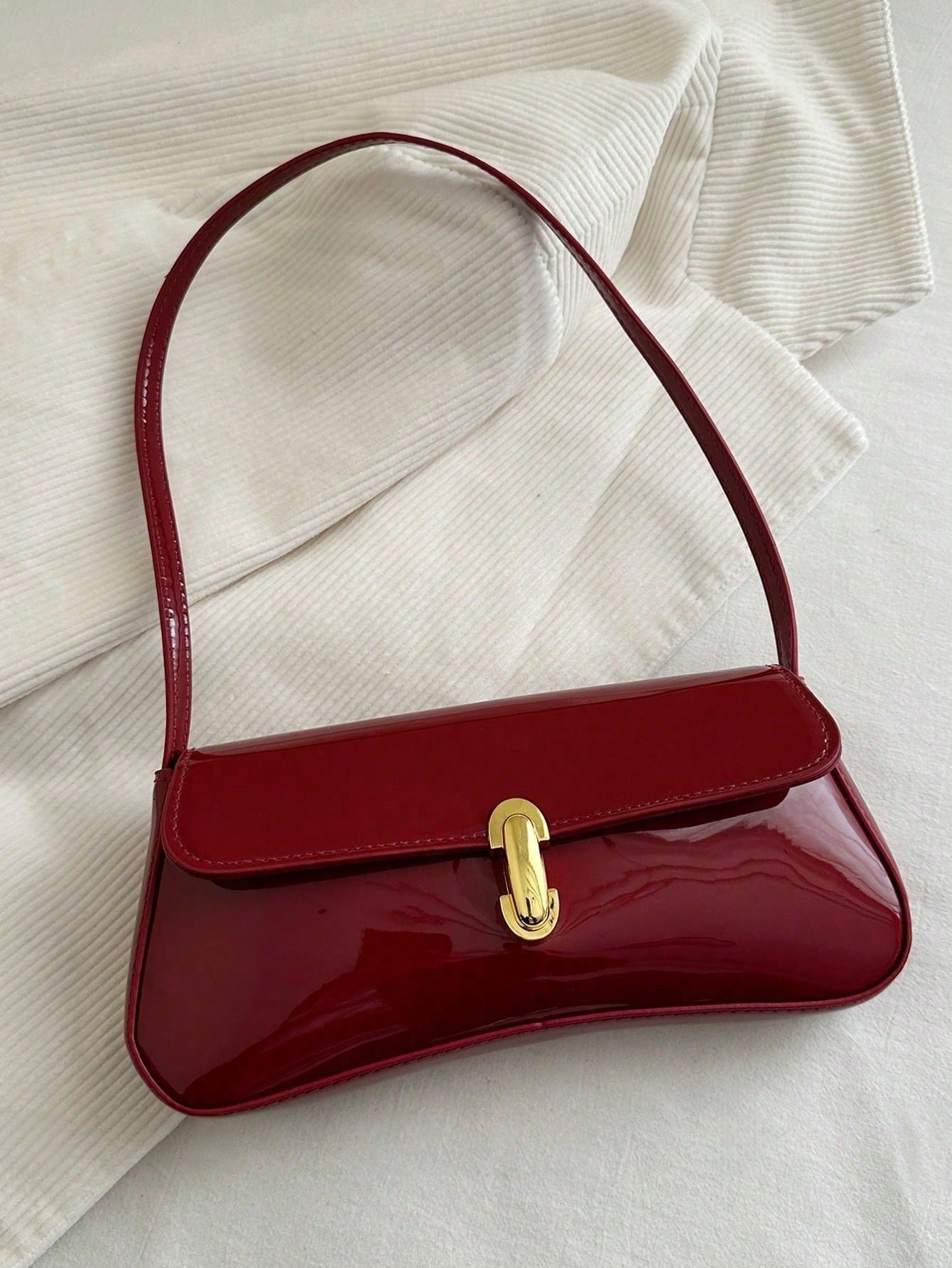 1769827697175e3e0d2db65bd99471008063ab51a0 1pc Vintage Faux Oiled Leather Shoulder Crossbody Bag, Suitable For Dates, Outings, Parties, Banquets - Image 1