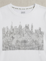 DKNY Sport Rhinestone Cityscape Short Sleeve Women's T-Shirt NWT - Image 5