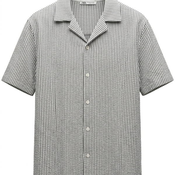 ZARA Striped Short-Sleeve Shirt
