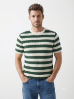 Knitted striped T-shirt - Image 5