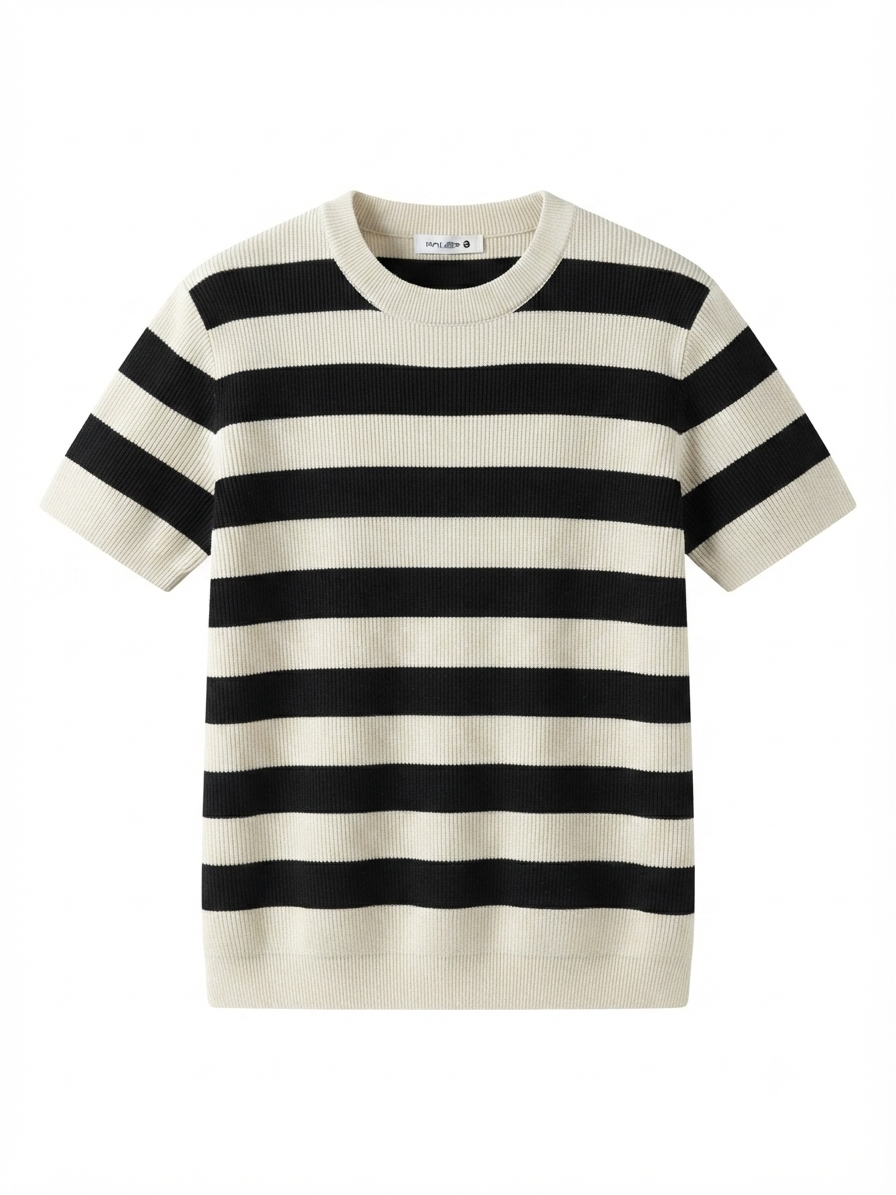 Knitted striped T-shirt