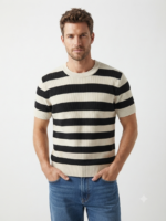 Knitted striped T-shirt - Image 2