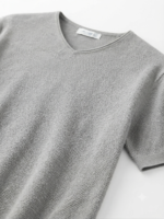Textured Knit V-Neck T-Shirt - Image 6