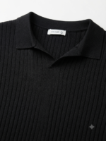 Ribbed Knitted Polo Shirt - Image 12