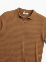Ribbed Knitted Polo Shirt - Image 6