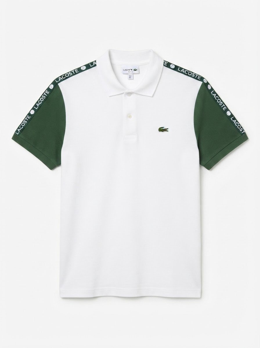 Lacoste Polo — White & Green