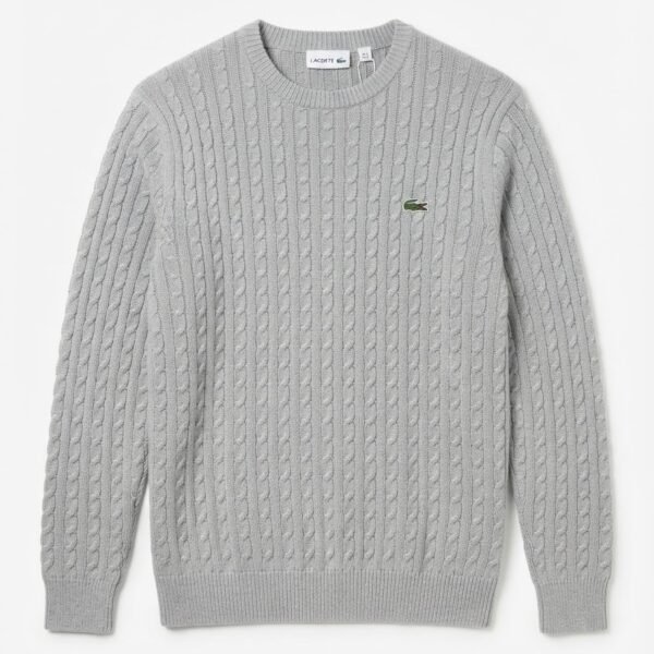 Lacoste Braided Wool Round-Neck Sweater