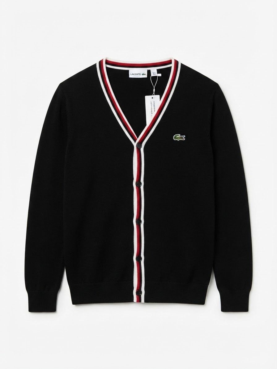 Lacoste Light Wool Button-Up Cardigan
