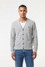 Lacoste Light Wool Button-Up Cardigan - Image 3