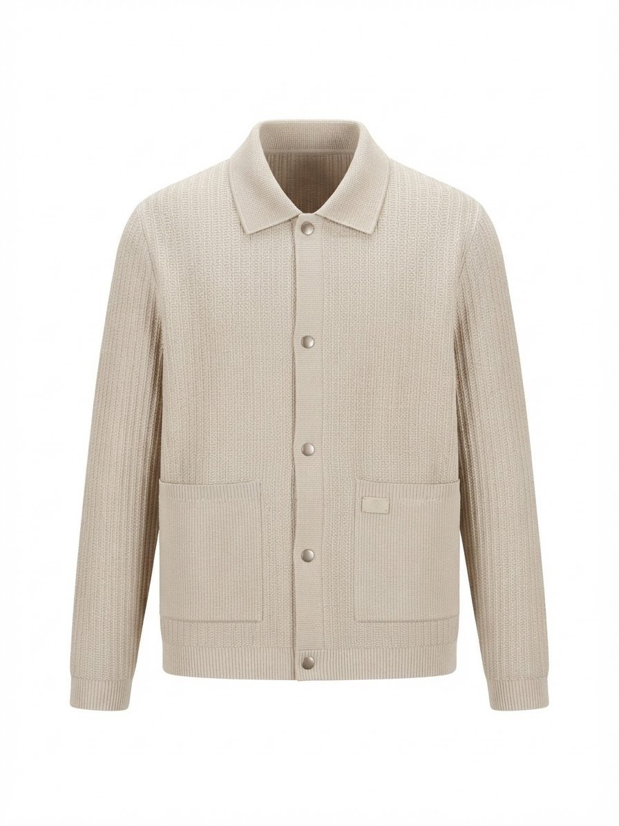 Loro Piana Men's Knit Button-Up Overshirt Jacket